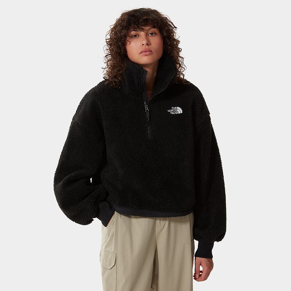 Mikiny The North Face PLATTE SHERPA FLEECE Damske Čierne | ZSQ-924806