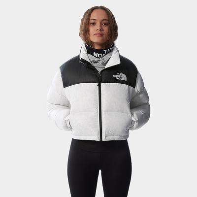 Bundy The North Face Nuptse Kratke Damske Biele Čierne | EYN-698143