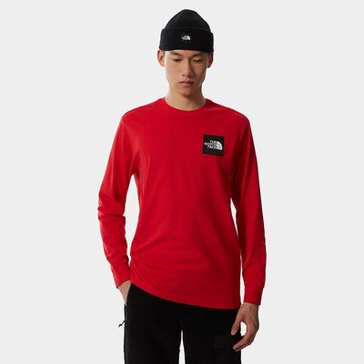 Tricko The North Face Long-Sleeve Boruda Panske Červené | TKM-415380